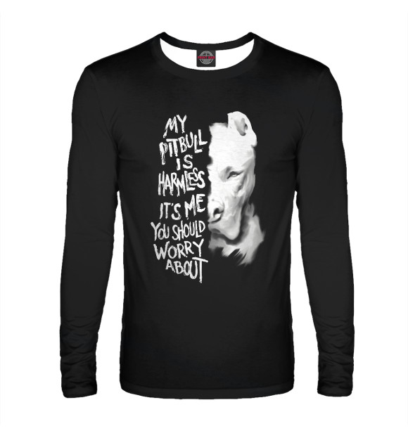 Мужской лонгслив с изображением My Pitbull Is Harmless Quot цвета Белый