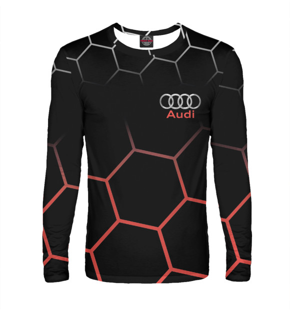 Мужской лонгслив с изображением Audi цвета Белый