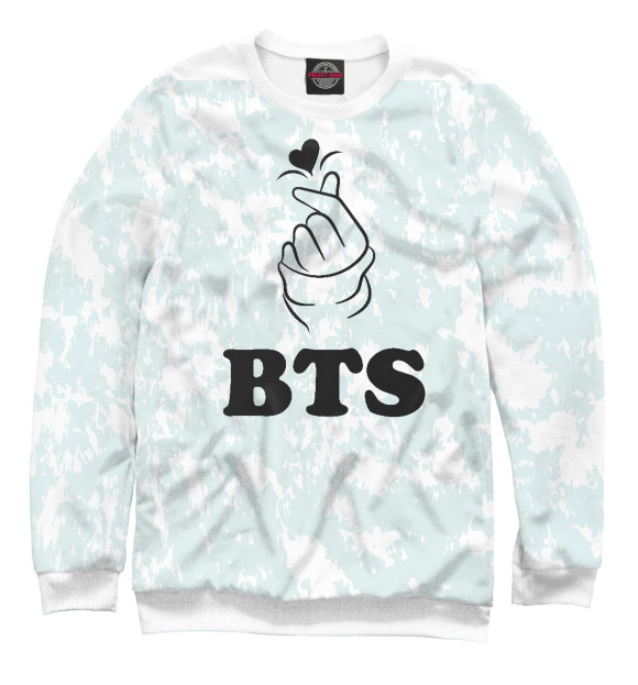 Женский свитшот с изображением BTS цвета Белый
