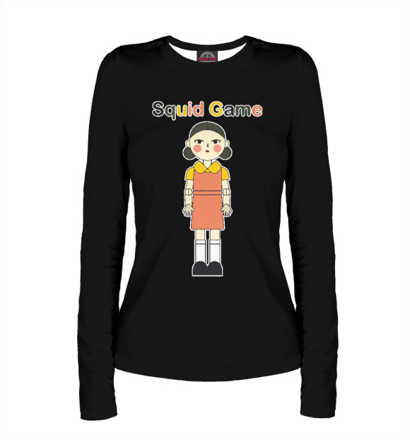 Женский лонгслив с изображением Squid Game цвета Белый