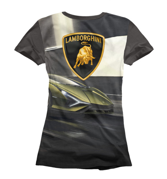 Женская футболка с изображением Lamborghini цвета Белый