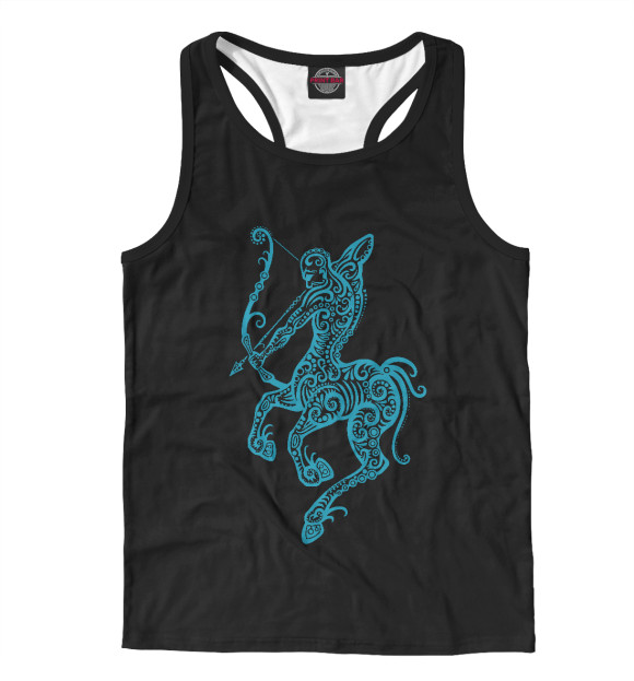 Мужская майка-борцовка с изображением Зодиак - Стрелец цвета Белый