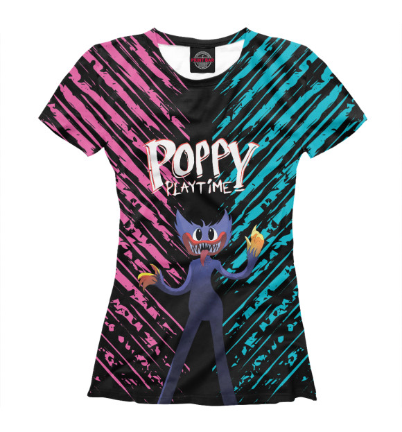 Женская футболка с изображением Poppy Playtime цвета Белый