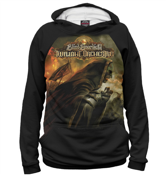Мужское худи с изображением Blindguardiantwilightorches цвета Белый