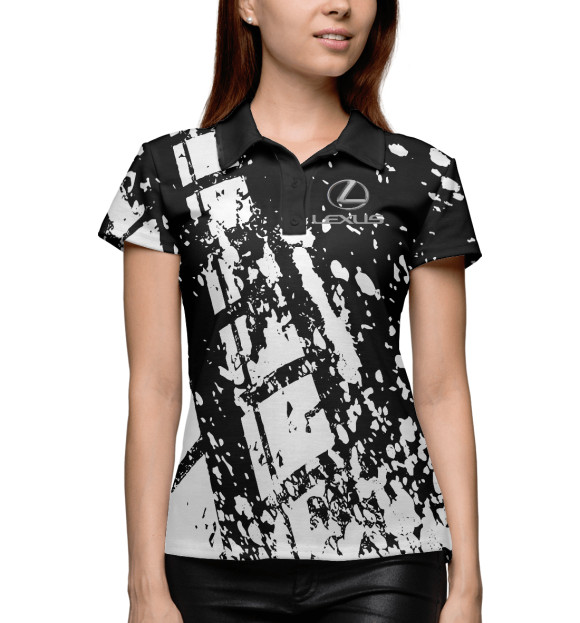 Женское поло с изображением Lexus цвета Белый