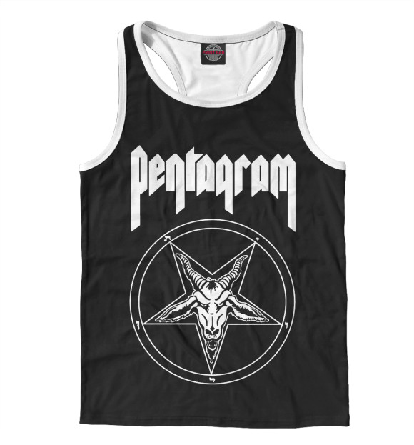 Мужская майка-борцовка с изображением Pentagram цвета Белый