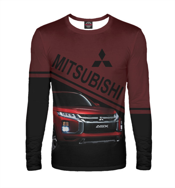 Мужской лонгслив с изображением Mitsubishi цвета Белый