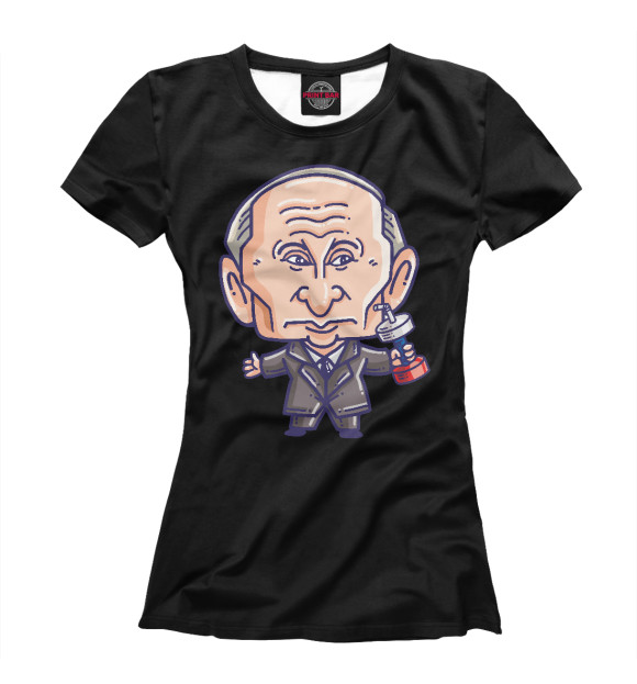Женская футболка с изображением Putin Sport цвета Белый