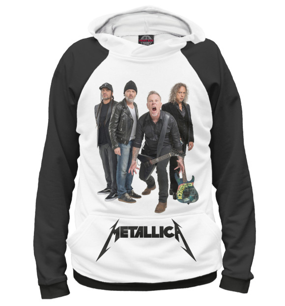 Мужское худи с изображением Metallica цвета Белый