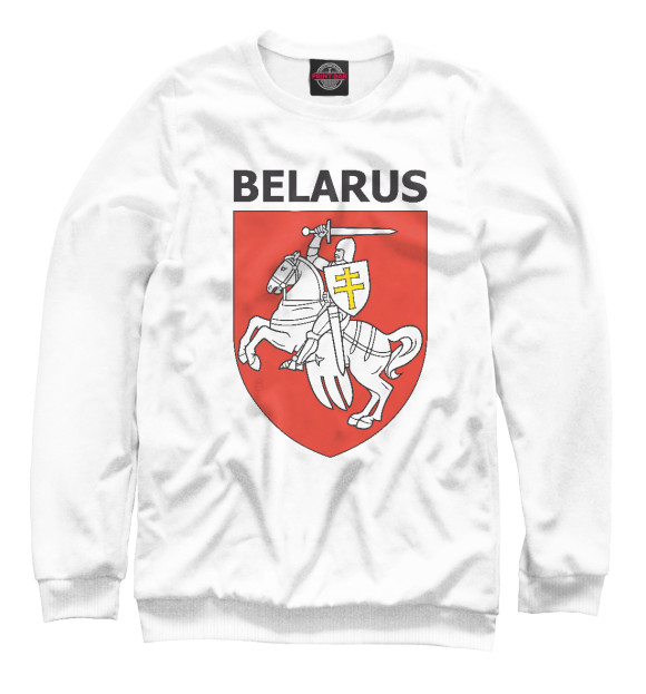 Свитшот для девочек с изображением Belarus цвета Белый