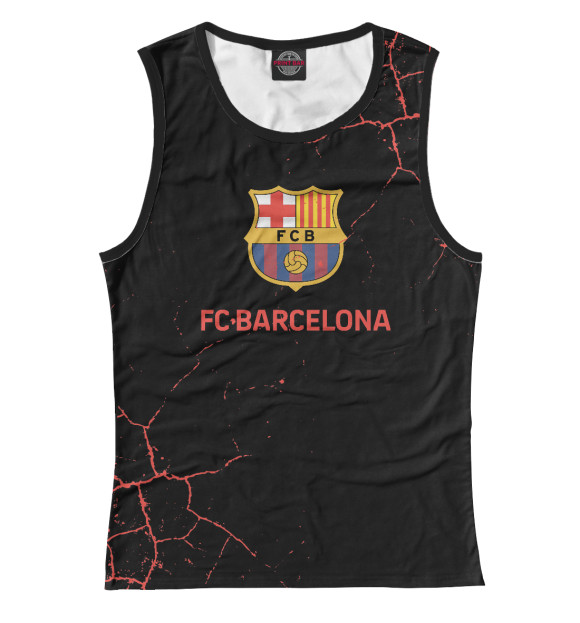 Женская майка с изображением Barcelona цвета Белый