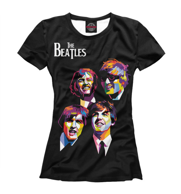 Женская футболка с изображением The Beatles цвета Белый