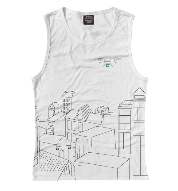 Майка для девочки с изображением Квадрокоптер цвета Белый