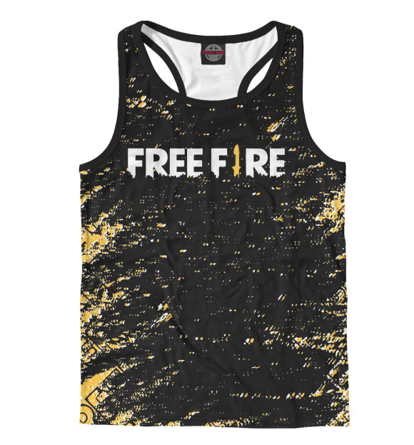 Мужская майка-борцовка с изображением Garena Free Fire цвета Белый