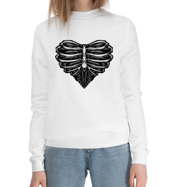 Женский хлопковый свитшот с изображением Внутреннее чувство цвета Белый