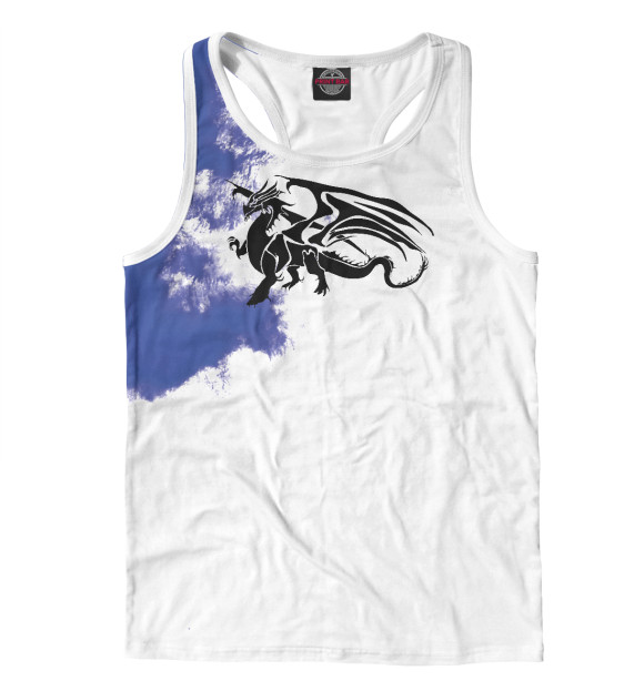 Мужская майка-борцовка с изображением Dragon Monster цвета Белый