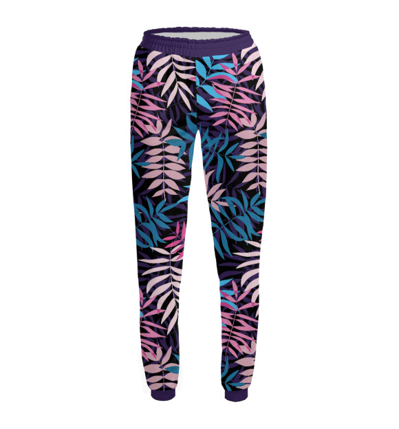 Женские спортивные штаны с притом Яркие листья цвета Белый Женские спортивные штаны с изображением Яркие листья цвета Белый