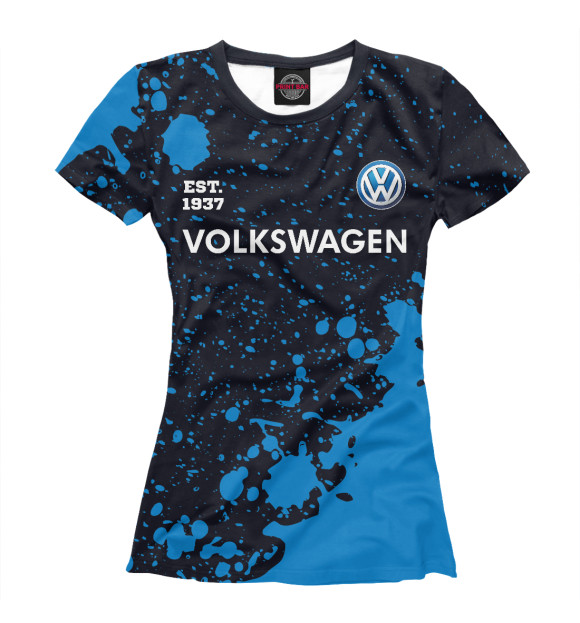 Женская футболка с изображением Volkswagen | Est. 1937 цвета Белый