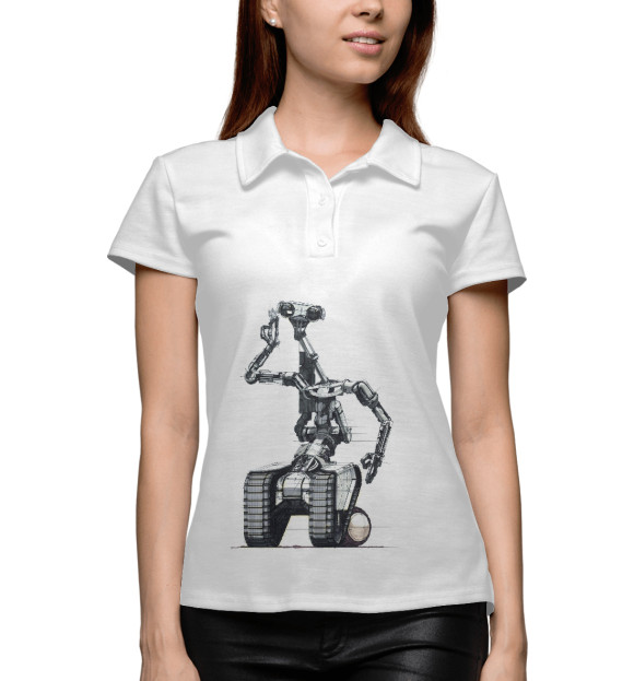 Женское поло с изображением №5 цвета Белый