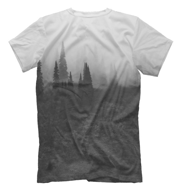Мужская футболка с изображением Туманный лес цвета Белый