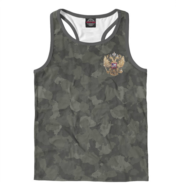 Мужская майка-борцовка с изображением Камуфляж цвета Белый