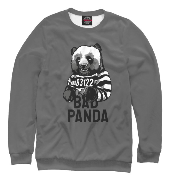 Свитшот для мальчиков с изображением Плохая панда цвета Белый