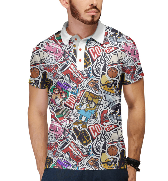 Мужское поло с изображением Для зумеров! цвета Белый