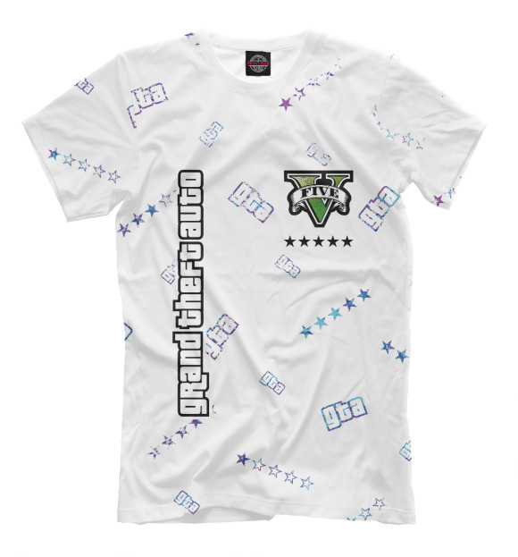 Мужская футболка с изображением GTA 5 / ГТА 5 цвета Белый