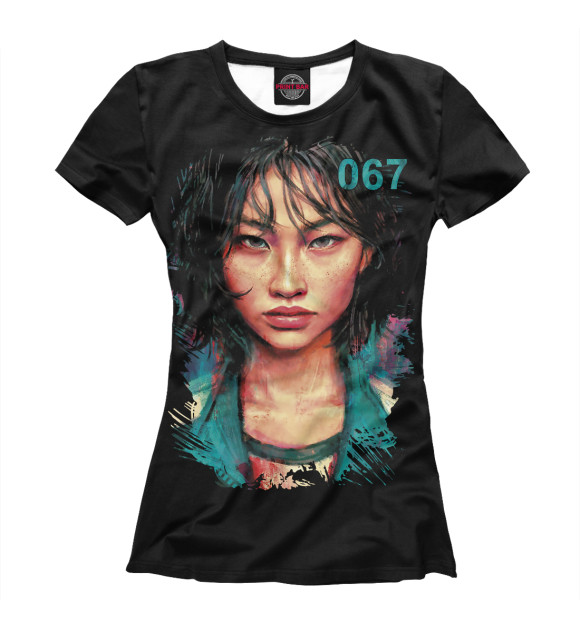 Женская футболка с изображением Кан Сэ Бёк - игрок № 067 цвета Белый
