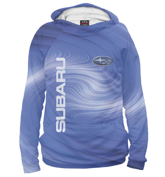 Женское худи с изображением Subaru цвета Белый