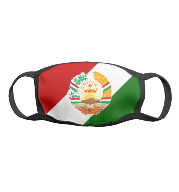 Маска тканевая с изображением Tajikistan цвета Белый