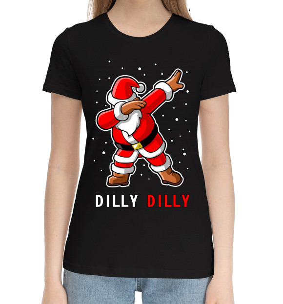 Женская хлопковая футболка с изображением Dilly Dilly цвета Черный