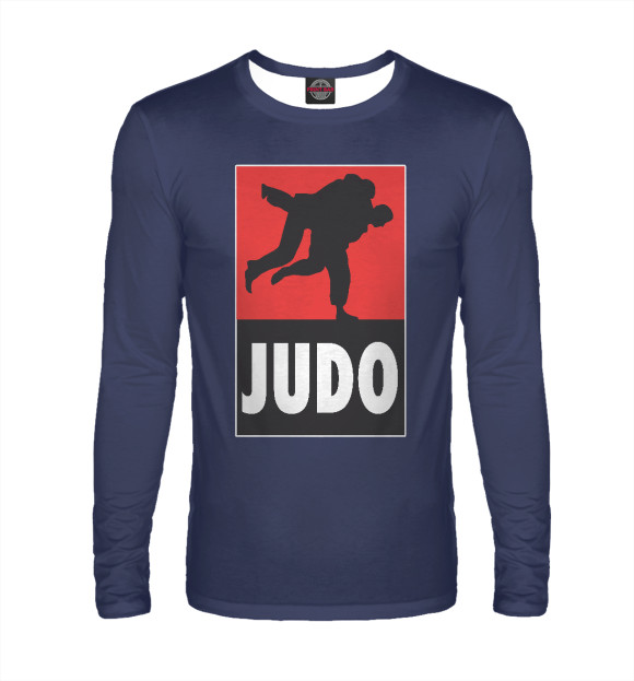 Мужской лонгслив с изображением Judo цвета Белый