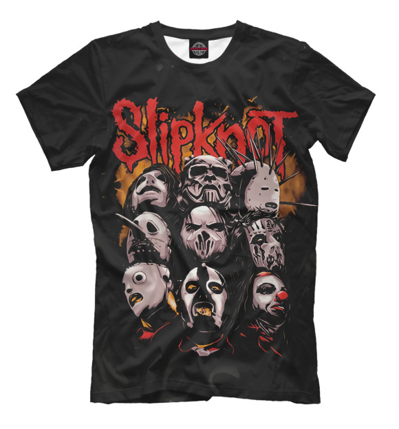 Мужская футболка с изображением Slipknot цвета Белый