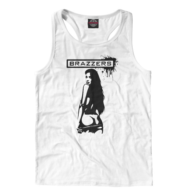 Мужская майка-борцовка с изображением Brazzers цвета Белый