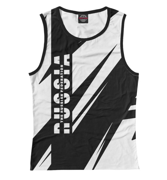 Женская майка с изображением Россия цвета Белый