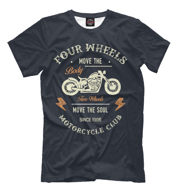 Мужская футболка с изображением Motorcycle Club цвета Белый