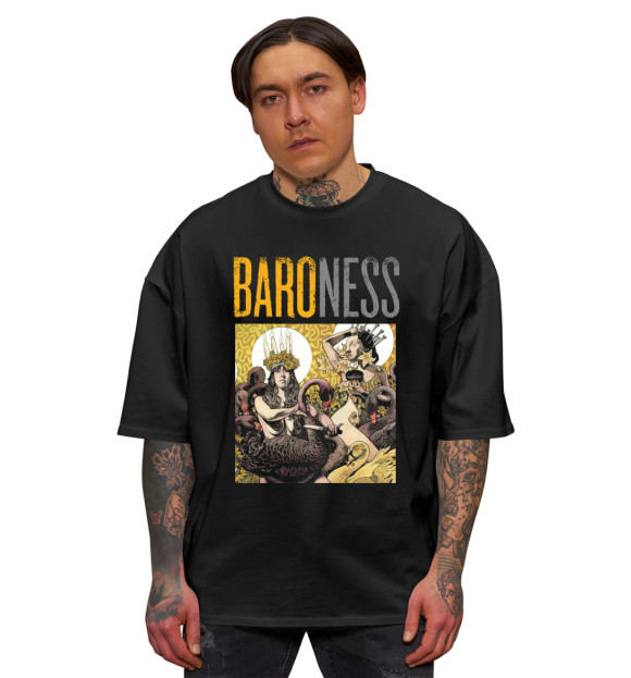 Мужская футболка оверсайз с изображением Baroness цвета Черный