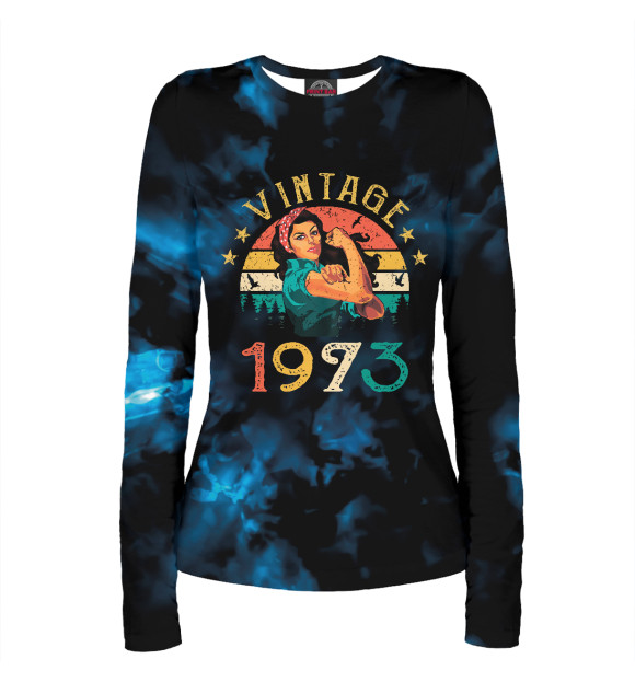 Женский лонгслив с изображением Retro Vintage 1973 цвета Белый