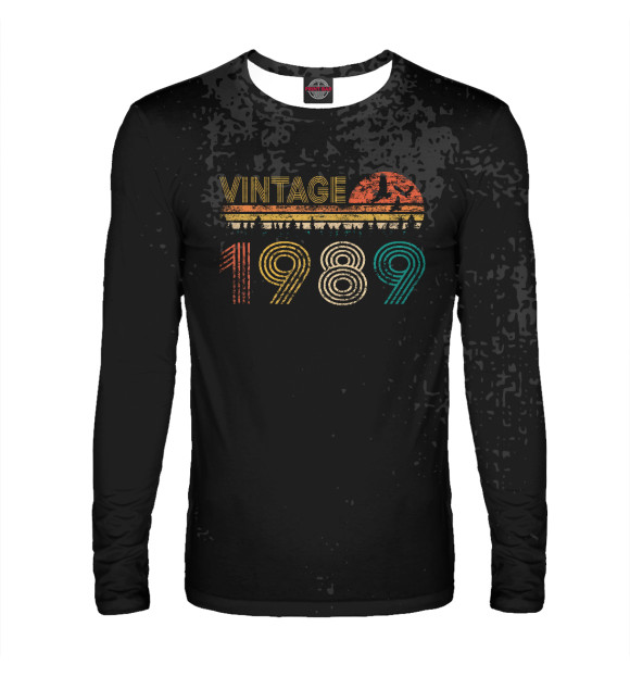 Мужской лонгслив с изображением Vintage 1989 цвета Белый
