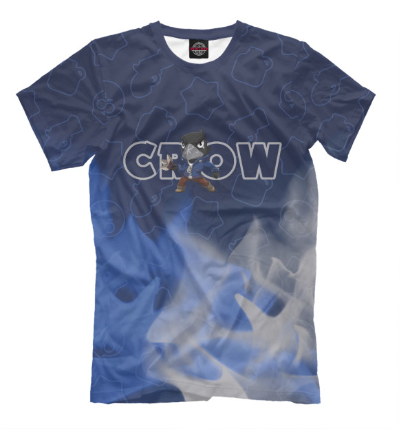 Мужская футболка с изображением Crow / Ворон цвета Белый