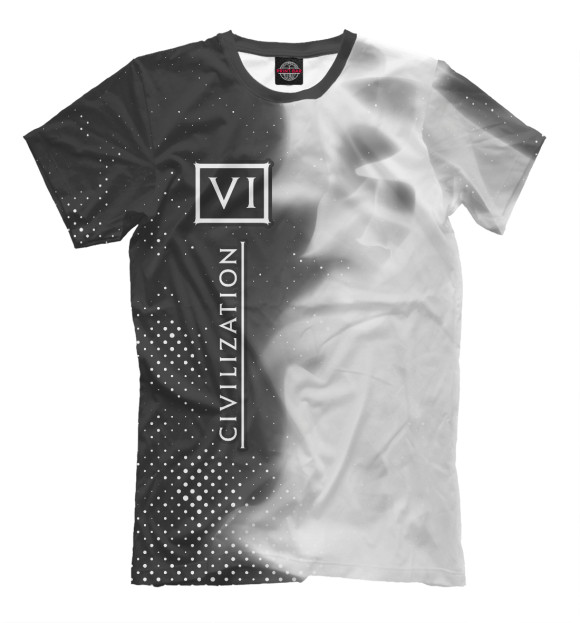 Мужская футболка с изображением Цивилизация 6 | Огонь (Вертикально) цвета Белый