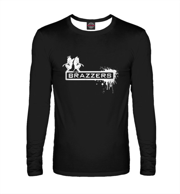 Мужской лонгслив с изображением Brazzers цвета Белый