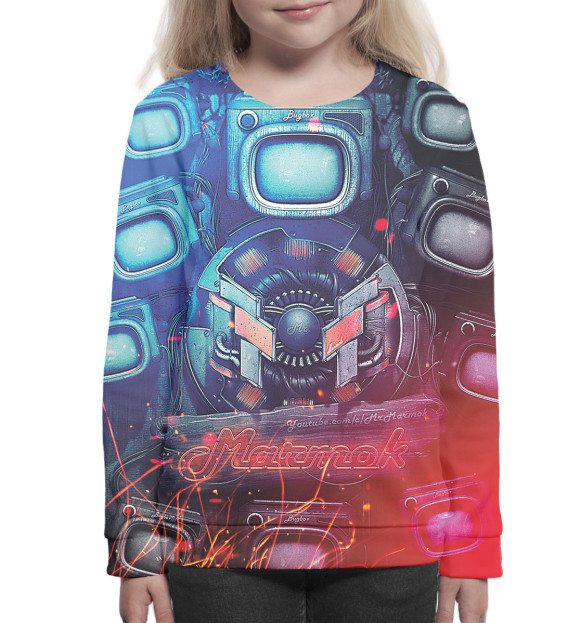 Свитшот для девочек с изображением Marmok цвета Белый