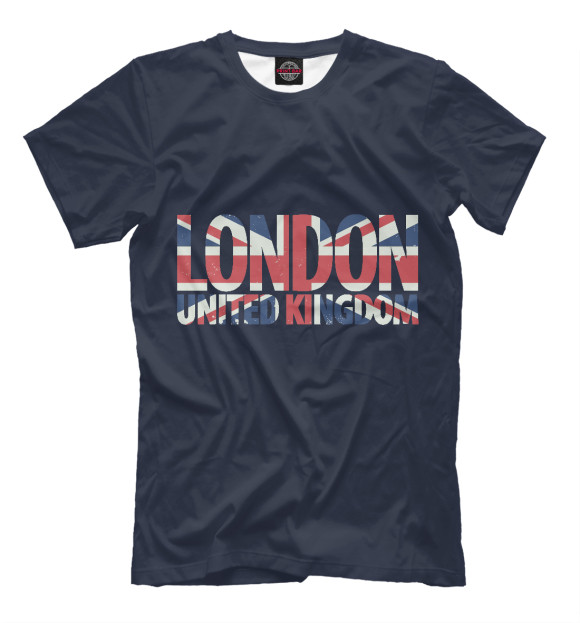 Мужская футболка с изображением Лондон цвета Белый
