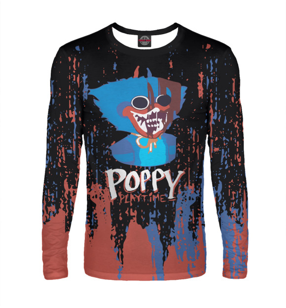 Мужской лонгслив с изображением Poppy Playtime цвета Белый