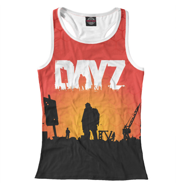 Женская майка-борцовка с изображением DayZ цвета Белый