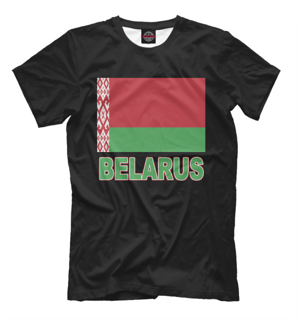 Мужская футболка с изображением Belarus цвета Белый