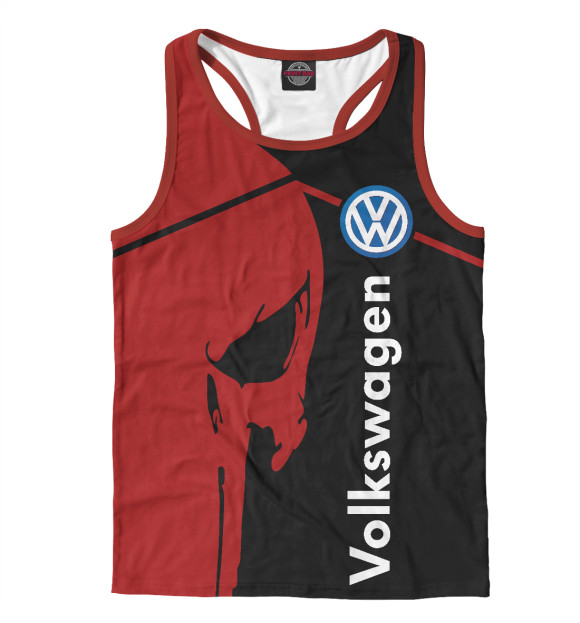 Мужская майка-борцовка с изображением Volkswagen цвета Белый
