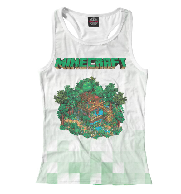 Женская майка-борцовка с изображением Майнкрафт цвета Белый
